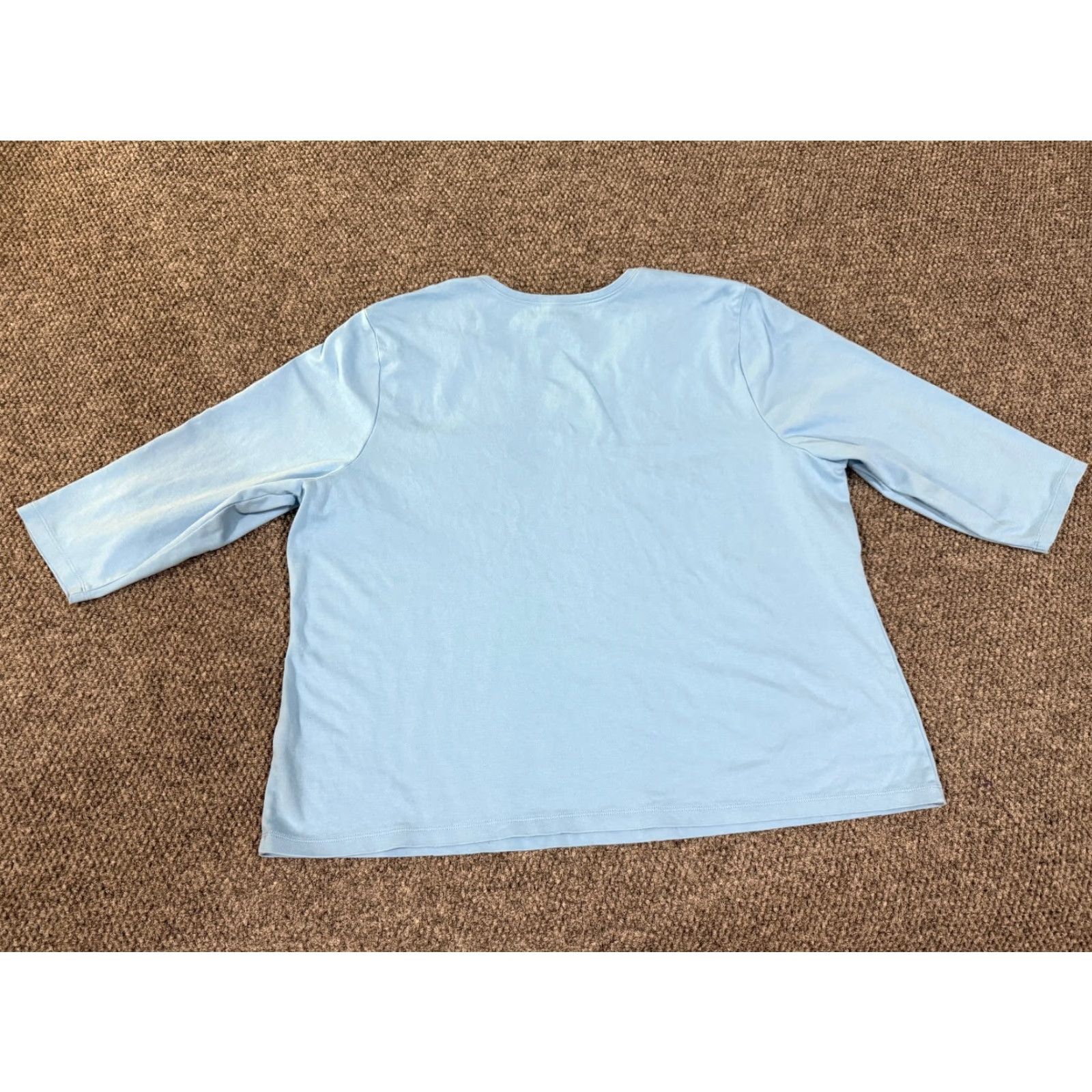 Vintage L.L. Bean Long Sleeve Shirt Womens 3X Blue Cotton Casual Tee Lightweight V-Neck Shirt Women Plus Size T-Shirt Size XXL / US 16-18 / IT 52-54 - 6 Thumbnail