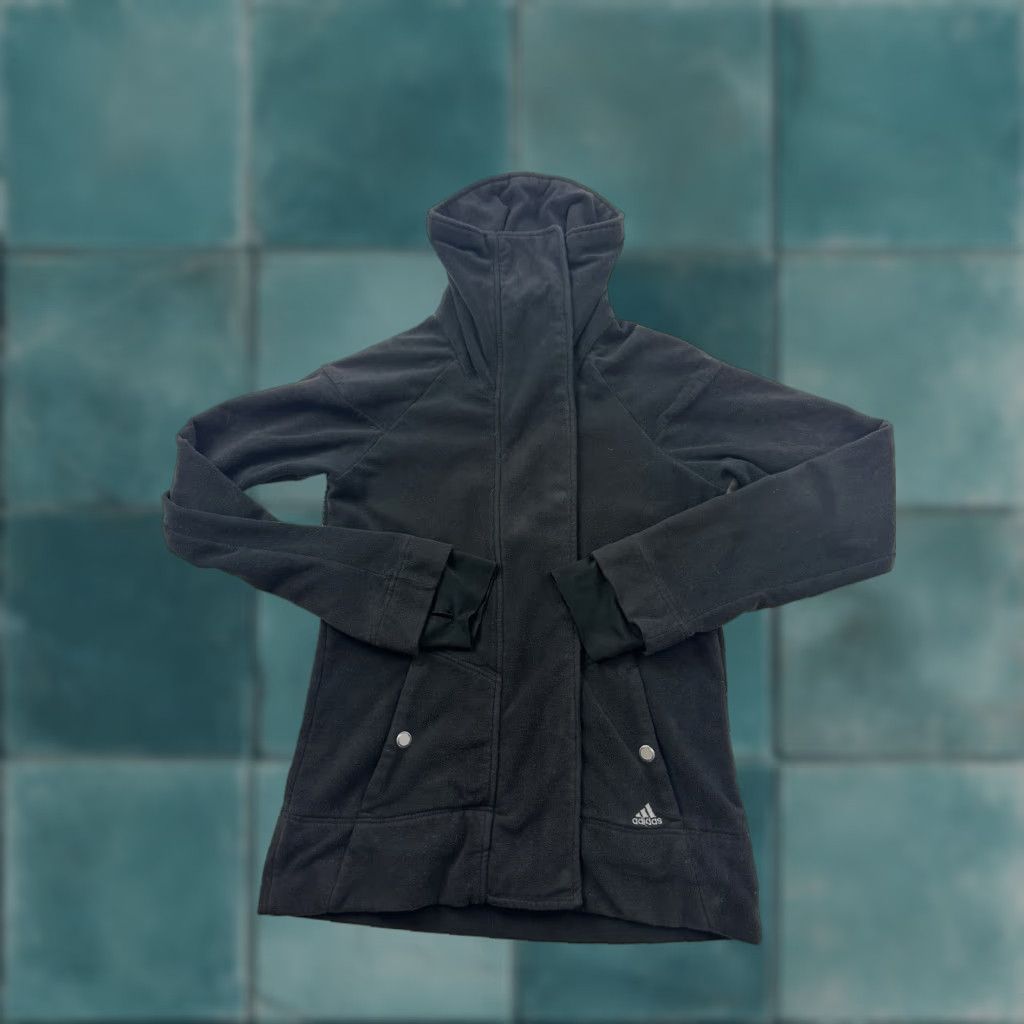 Adidas Adidas Jacket Womens Small Black Fleece Athleisure Turtleneck Full Zip Climawarm Size S / US 4 / IT 40 - 1 Thumbnail