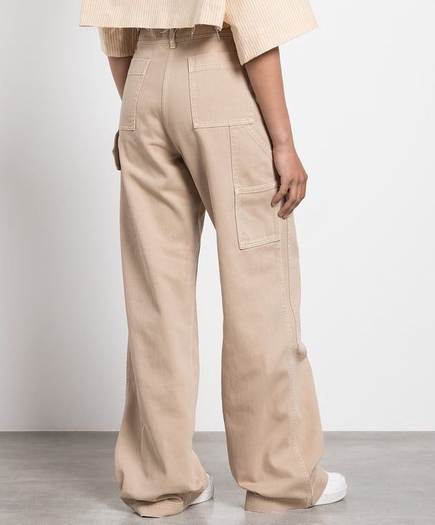 Palm Angels o1y1125 Cargo Pant in Beige Size 26" / US 2 / IT 38 - 3 Thumbnail