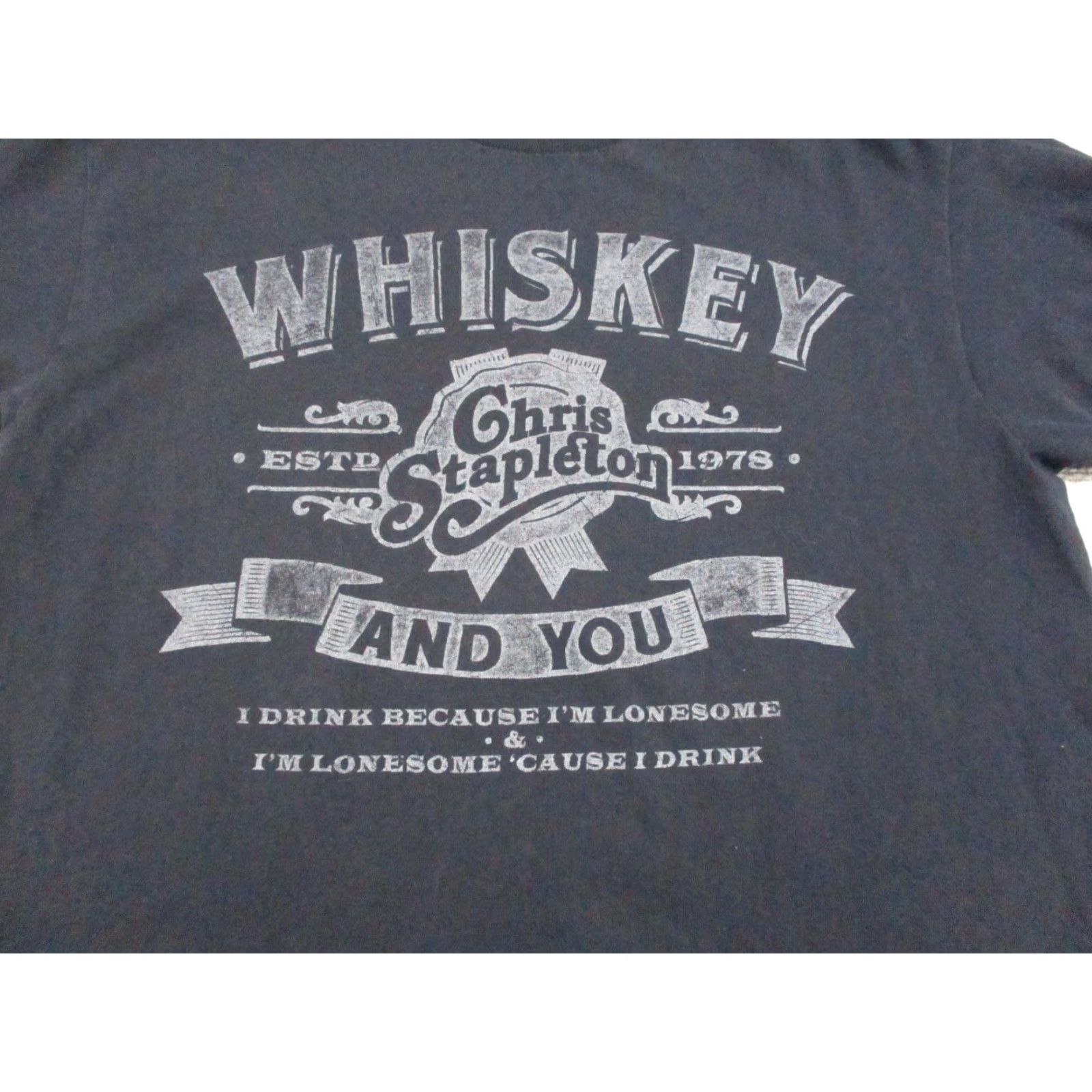 Vintage Chris Stapleton Whiskey And You Shirt Mens Medium Black Graphic Tee Country Music Shirt Size US M / EU 48-50 / 2 - 4 Thumbnail
