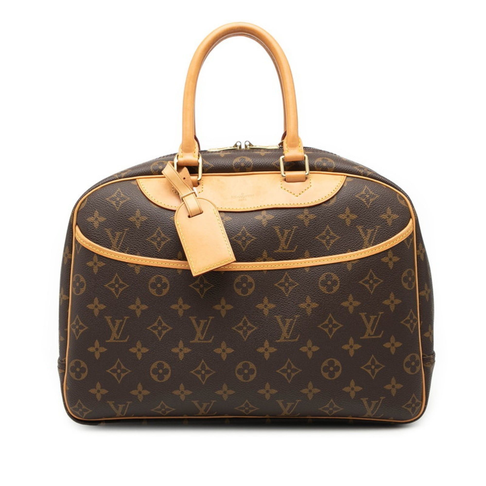 Louis Vuitton Monogram Deauville Handbag M47270 Brown Leather Women's LOUIS VUITTON
