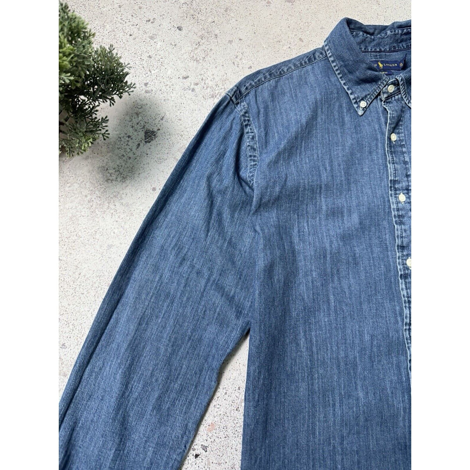 Polo Ralph Lauren Polo Ralph Lauren Denim Long Sleeve Button Up Shirt Size XL Size US XL / EU 56 / 4 - 6 Thumbnail