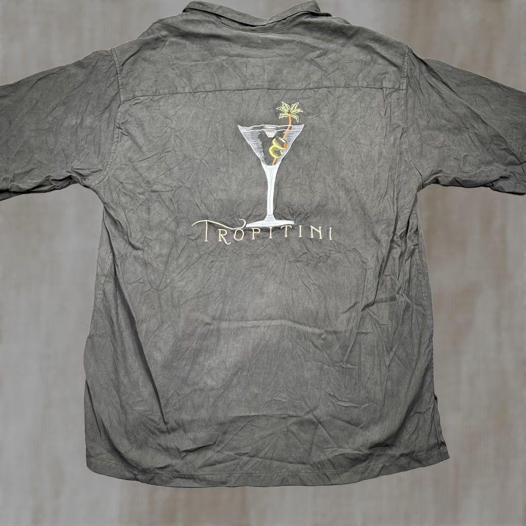 Tori Richard Tori Richard Shirt Mens XL Gray Tropitini Hawaiian Aloha Silk Embroidered Size US XL / EU 56 / 4 - 1 Thumbnail