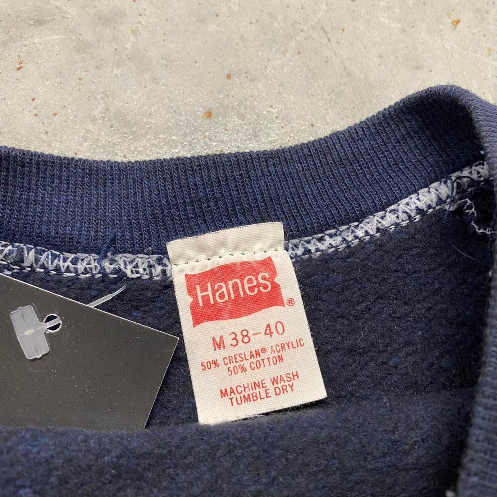 Vintage Crazy Vintage 70s Hanes Navy War College Crewneck Sweatshirt Size US M / EU 48-50 / 2 - 4 Thumbnail