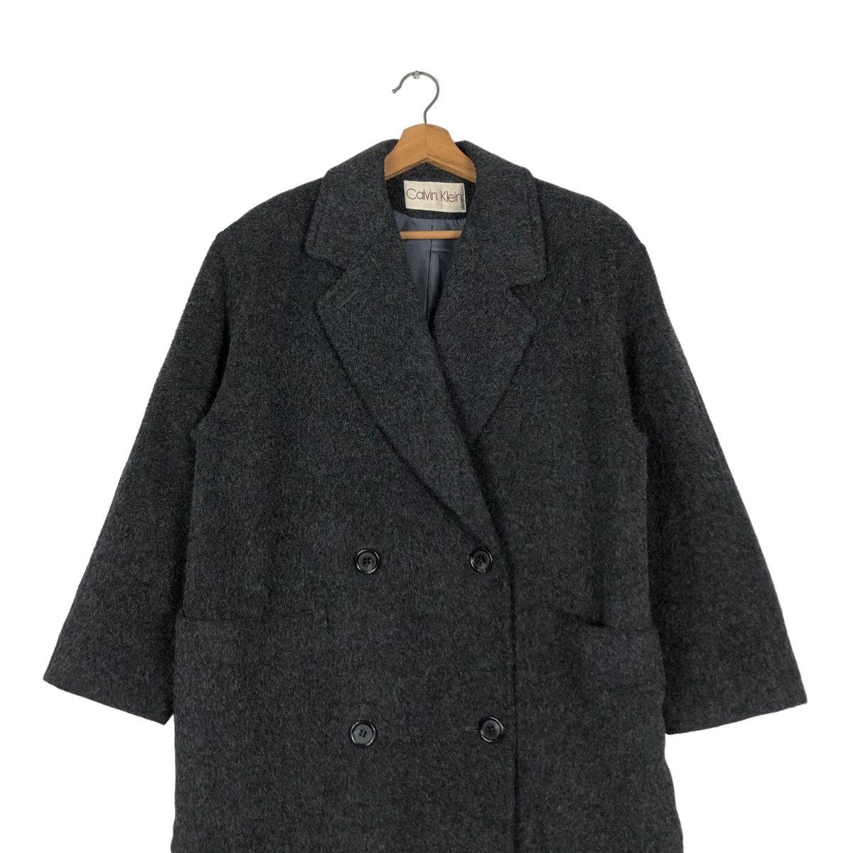 Calvin Klein 🔥Rich Grey Long Jacket Wool Herringbone Calvin Klein Size US M / EU 48-50 / 2 - 3 Thumbnail