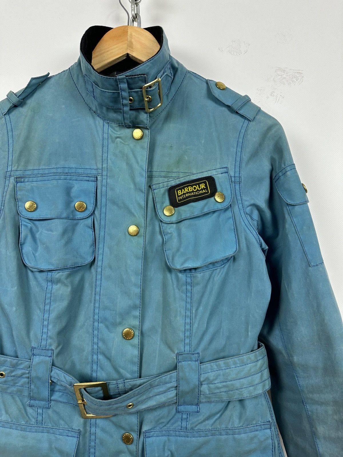 Barbour Vintage Barbour Blue Summer Wax International Coat Jacket Size S / US 4 / IT 40 - 7 Thumbnail