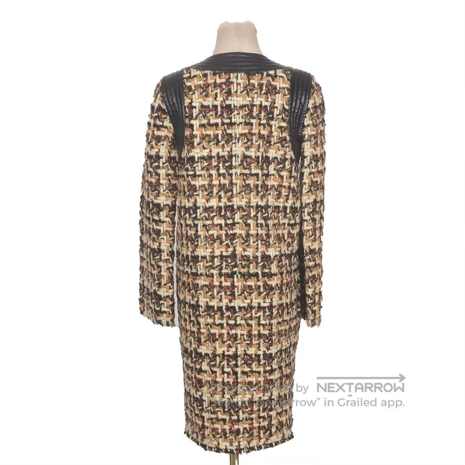 Louis Vuitton LV Tweed Coat with Leather Patches. Size XXS / US 00 / IT 34 - 2 Thumbnail