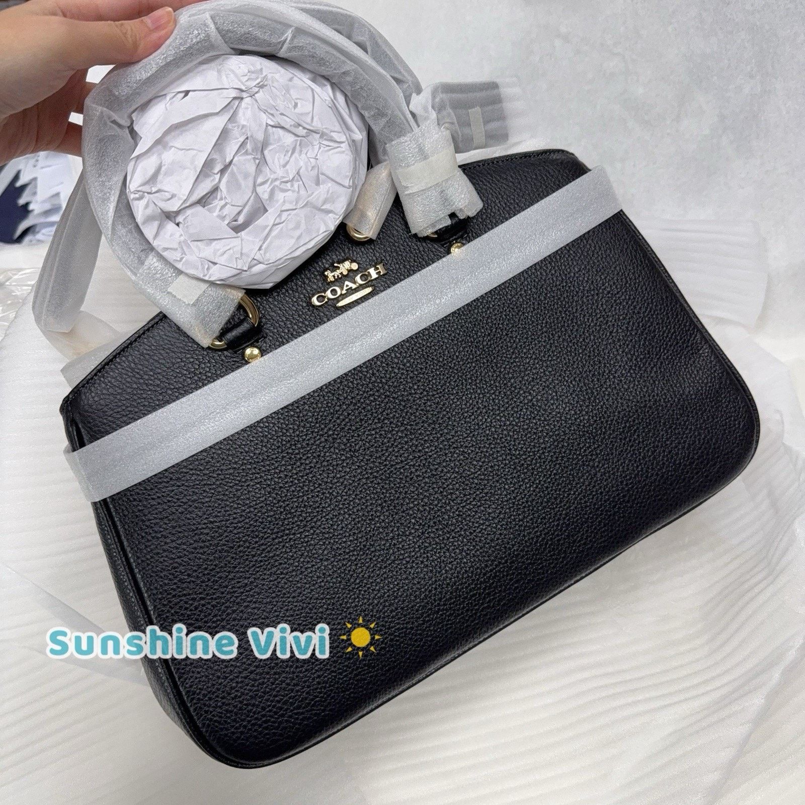 Coach NWT Coach Savannah Leather Carryall Satchel Bag Black CAL56 Size ONE SIZE - 1 Thumbnail