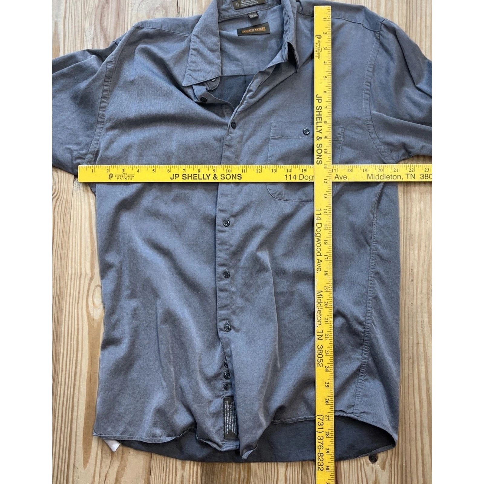 J Ferrar J. Ferrar Mens Gray Ls Button Down Shirt Size 15.5 Size US S / EU 44-46 / 1 - 6 Thumbnail