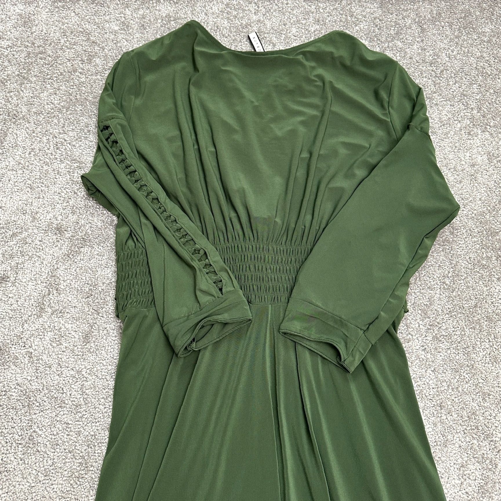 Vintage Koh Koh Long Sleeve Wrap Dress Womens 4 Green V-Neck Knit Polyester Spandex Long Sleeve Party/Formal/Workwear Vintage: No Size S / US 4 / IT 40 - 3 Thumbnail