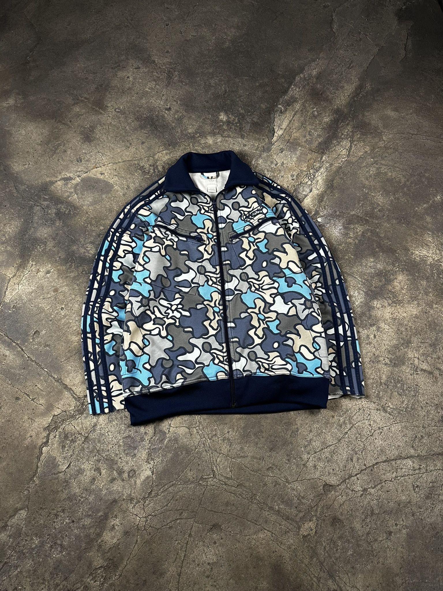 Adidas 00s Vintage Adidas Floral Abstract Zip Tracksuit Size US L / EU 52-54 / 3 - 1 Thumbnail