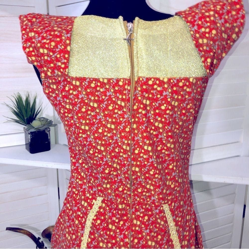 Vintage Vintage 70s golden orange mermaid custom made maxi dress S Size S / US 4 / IT 40 - 7 Thumbnail