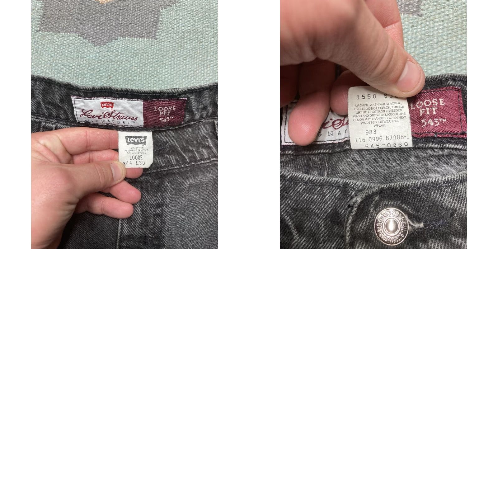 Levi's VINTAGE Levi’s 545 Jeans Wide-Leg Baggy Black 42x30 Mens Levis 545 Skater Brown Tab Size US 42 / EU 58 - 8 Thumbnail