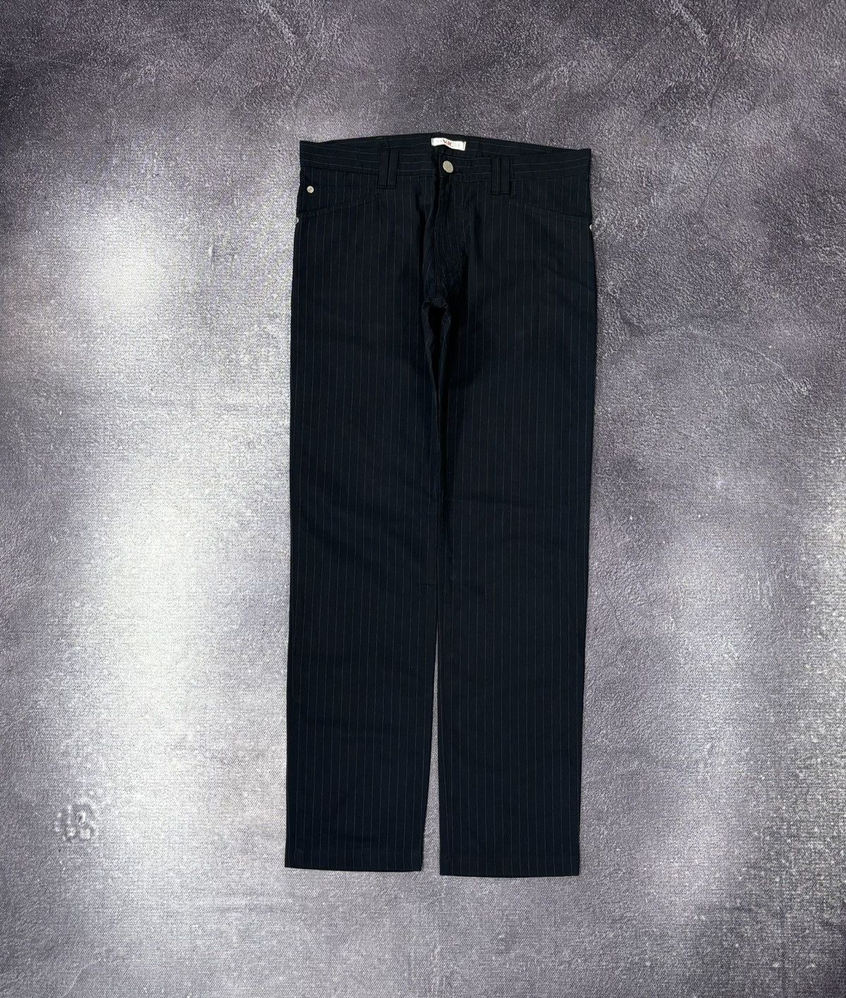 Versace Jeans Couture Versace Jeans Couture Women’s Pinstripe Navy Cotton Pants Size 32" / US 10 / IT 46 - 1 Thumbnail