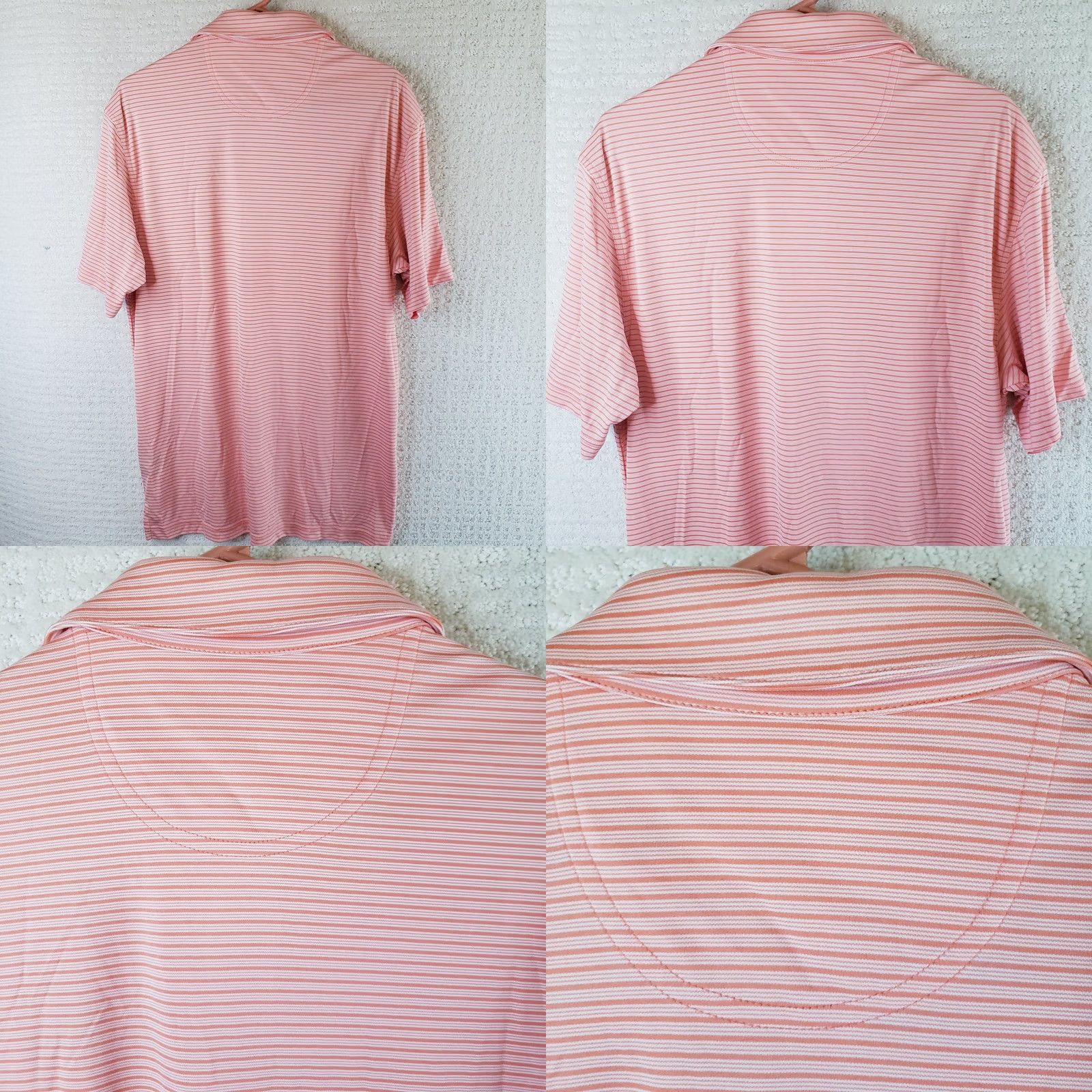 Vintage Oxford Golf Shirt Mens M Orange Short Sleeve Polo White Stripes Men Callawassie Size US M / EU 48-50 / 2 - 8 Thumbnail