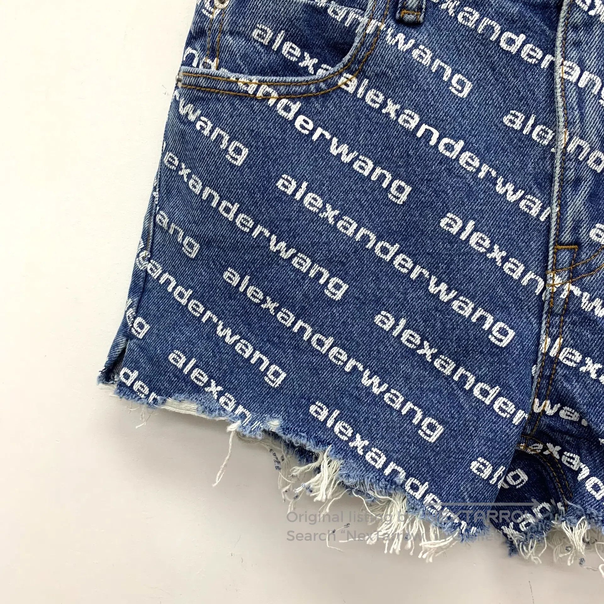 Other Alexander Wang Blue logo lettering bullet train full print Size 25" / US 0 / IT 36 - 4 Thumbnail