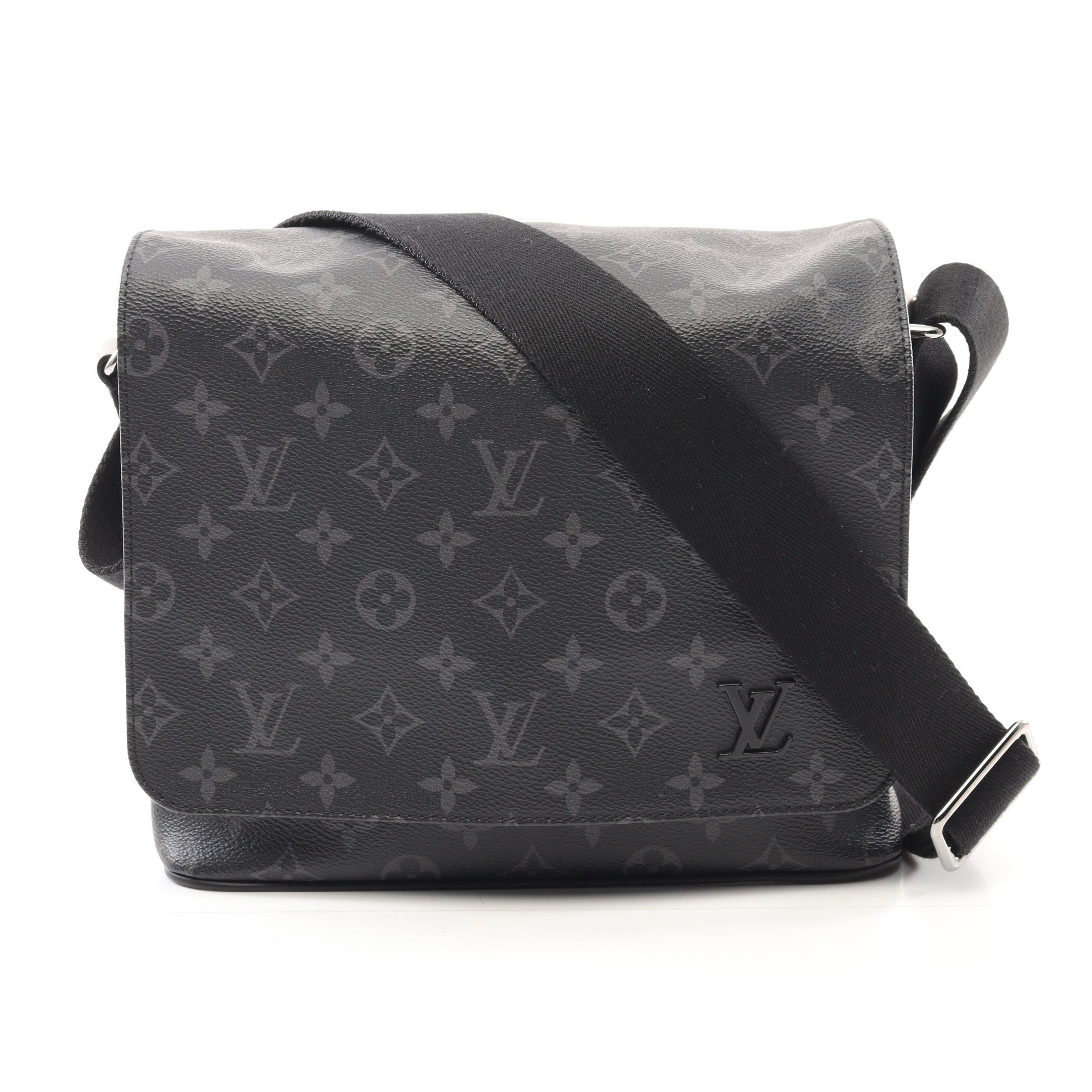 Louis Vuitton District Pm Nm Monogram Eclipse Shoulder Bag Leather Black
