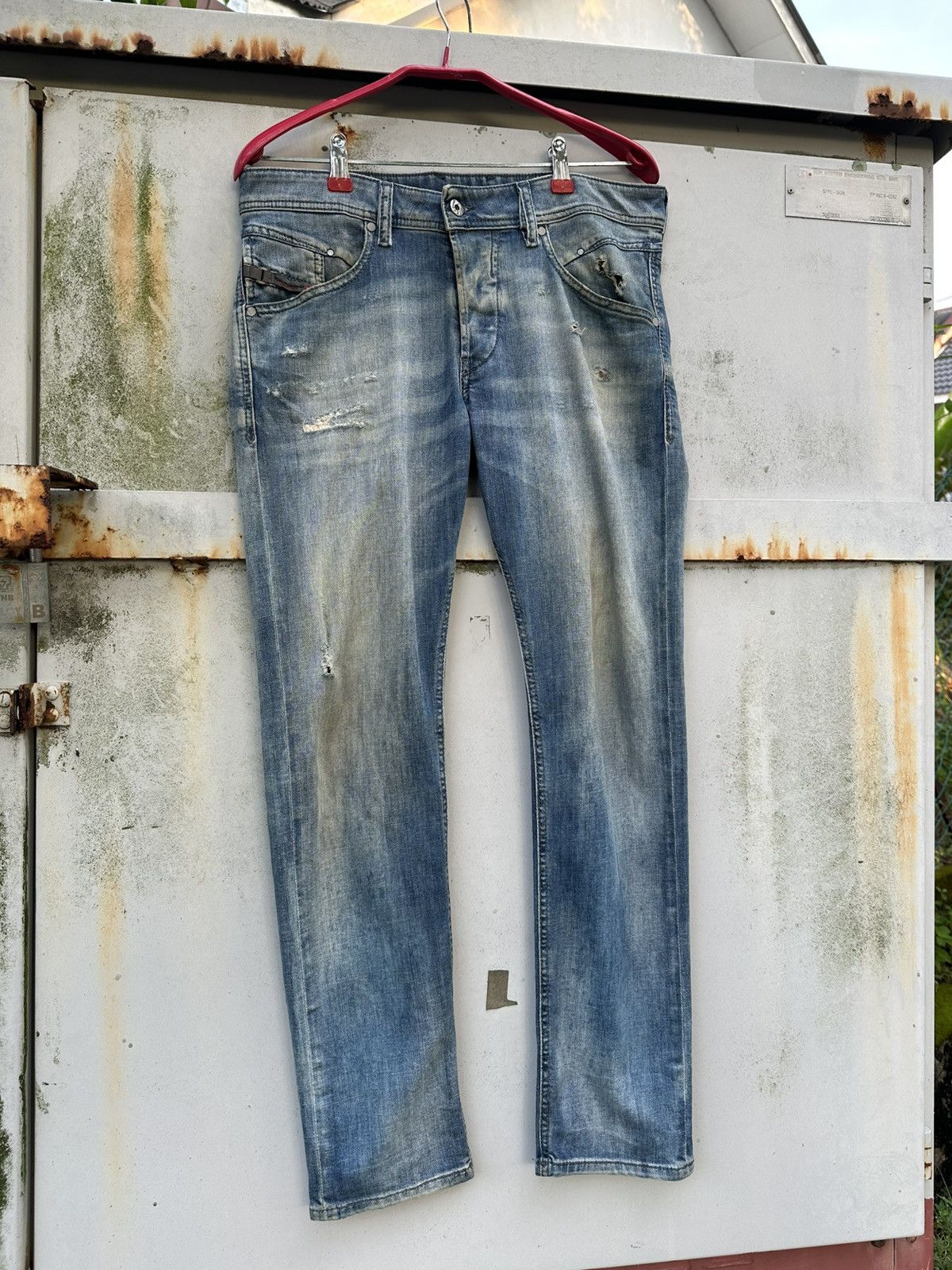 Diesel 👹Vintage THRASHED Diesel Skinny Jeans Size US 30 / EU 46 - 4 Thumbnail