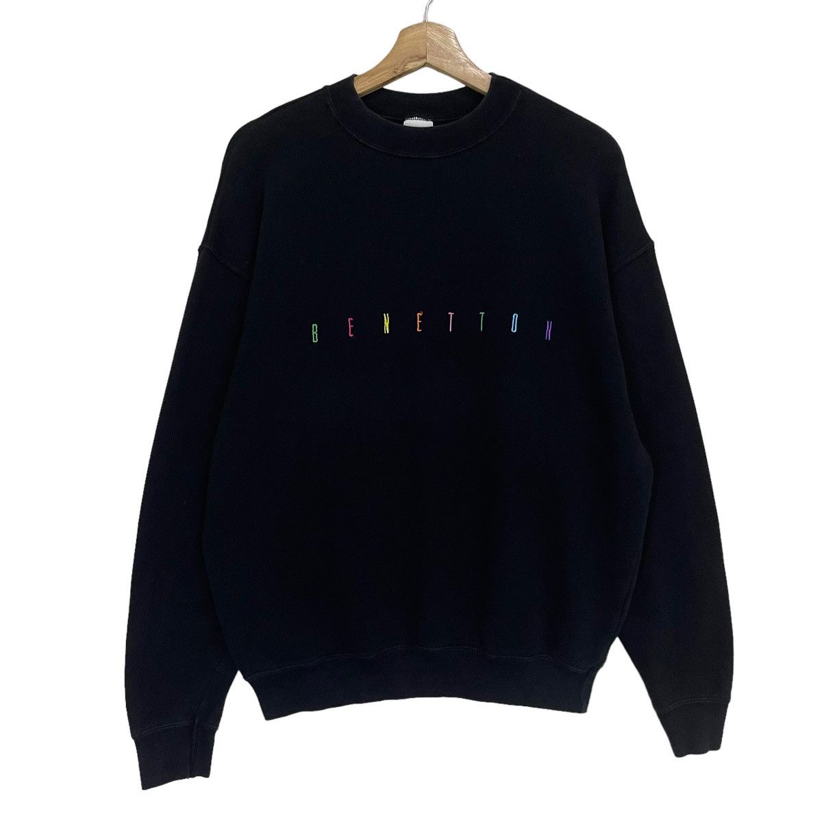 Benetton Vintage 90s Benetton Big Logo Crewneck Sweatshirt Size US M / EU 48-50 / 2 - 1 Thumbnail