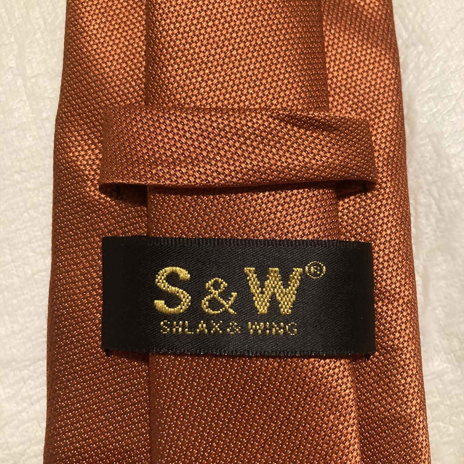 Designer S&W Shlax & Wing Orange Tie Size ONE SIZE - 3 Thumbnail