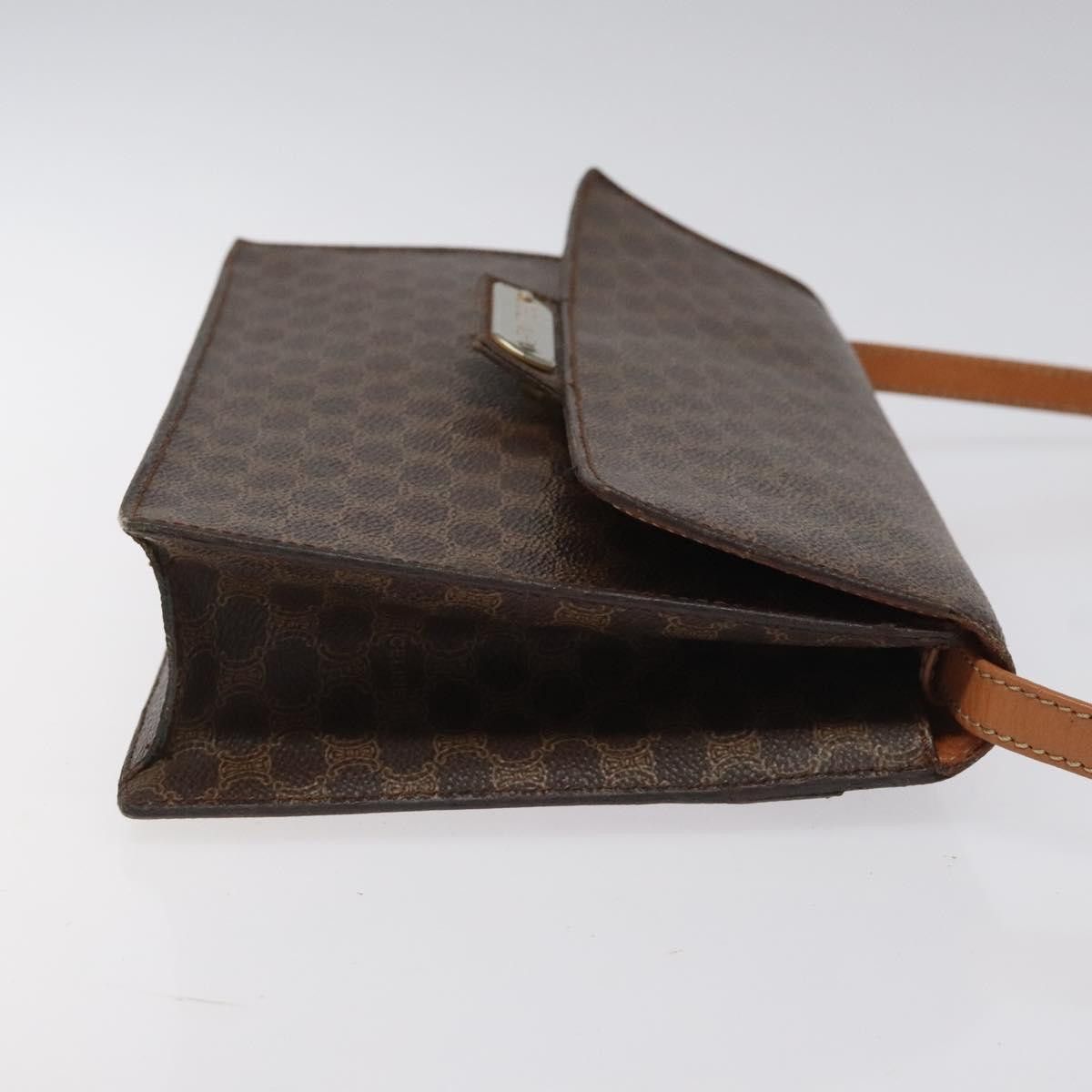 Celine CELINE Macadam Canvas Shoulder Bag Pvc Gold Brown Size ONE SIZE - 4 Thumbnail
