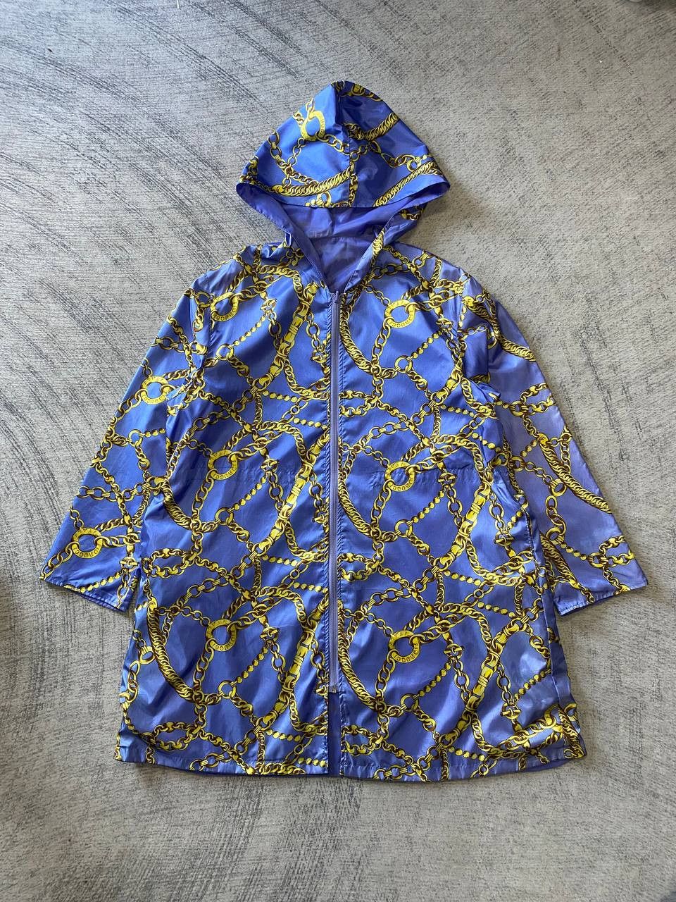 Fiorucci × Vintage Vtg Fiorucci Gold Chain Nylon Windbreaker Rain Coat Parka Size XL / US 12-14 / IT 48-50 - 1 Thumbnail