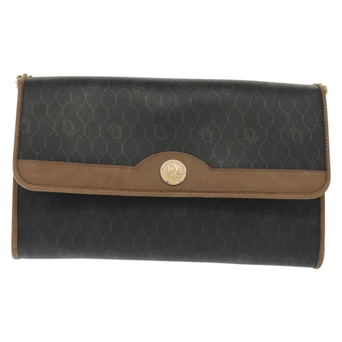 Dior DIOR Honeycomb Canvas Chain Shoulder Bag Pvc Black Gold Size ONE SIZE - 2 Thumbnail