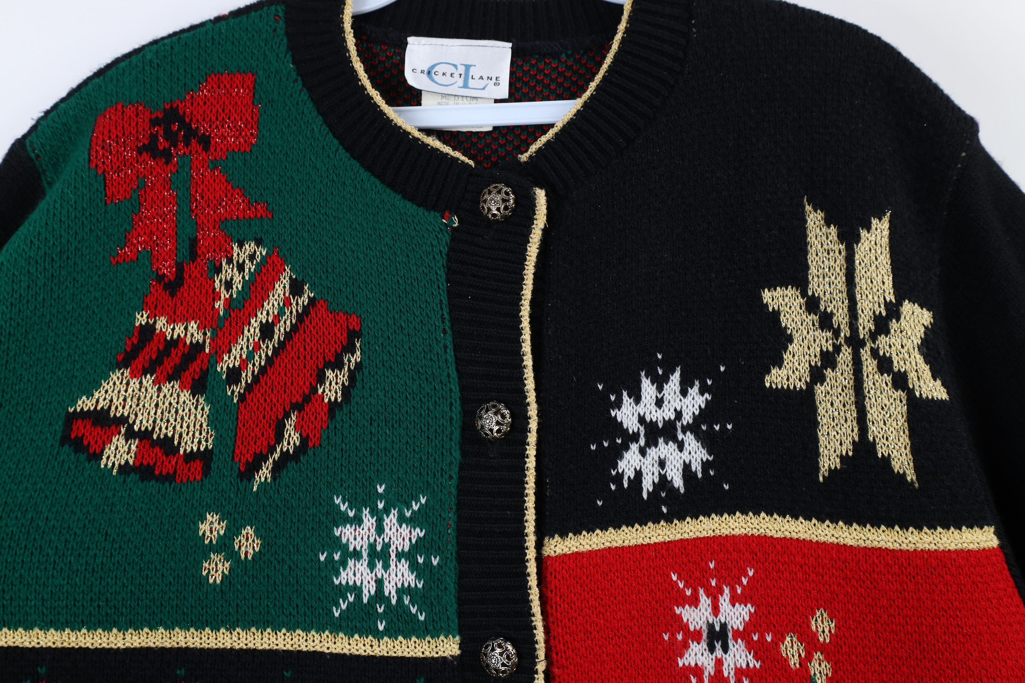 Vintage Vintage 90s Streetwear Patchwork Knit Cardigan Sweater USA Size M / US 6-8 / IT 42-44 - 5 Thumbnail
