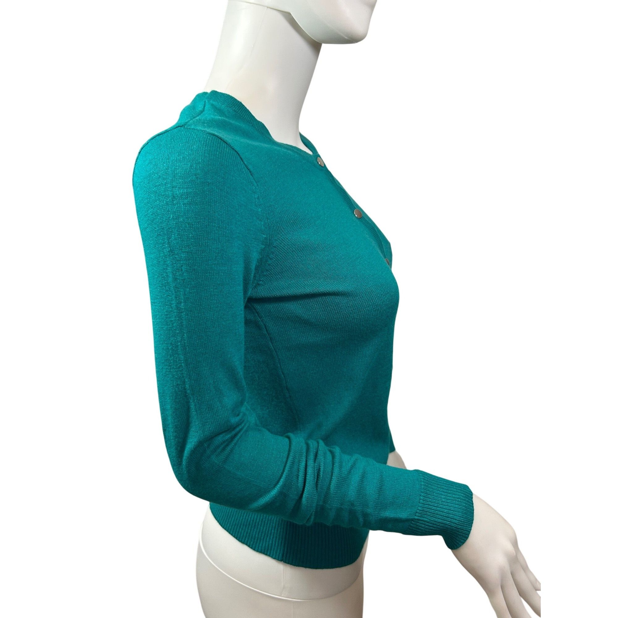 Other NY & Co 7th Avenue Teal Green Cardigan XS Petite Button Up Size XS / US 0-2 / IT 36-38 - 4 Thumbnail