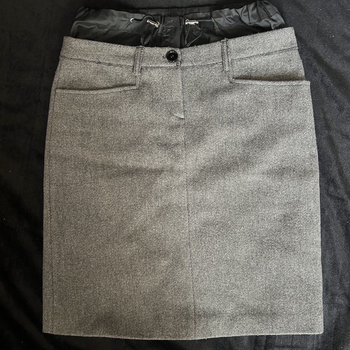 Miu Miu Miu Miu AW04 Parachute Waist Double Layer Grey Wool Skirt Size 27" / US 4 / IT 40 - 1 Thumbnail