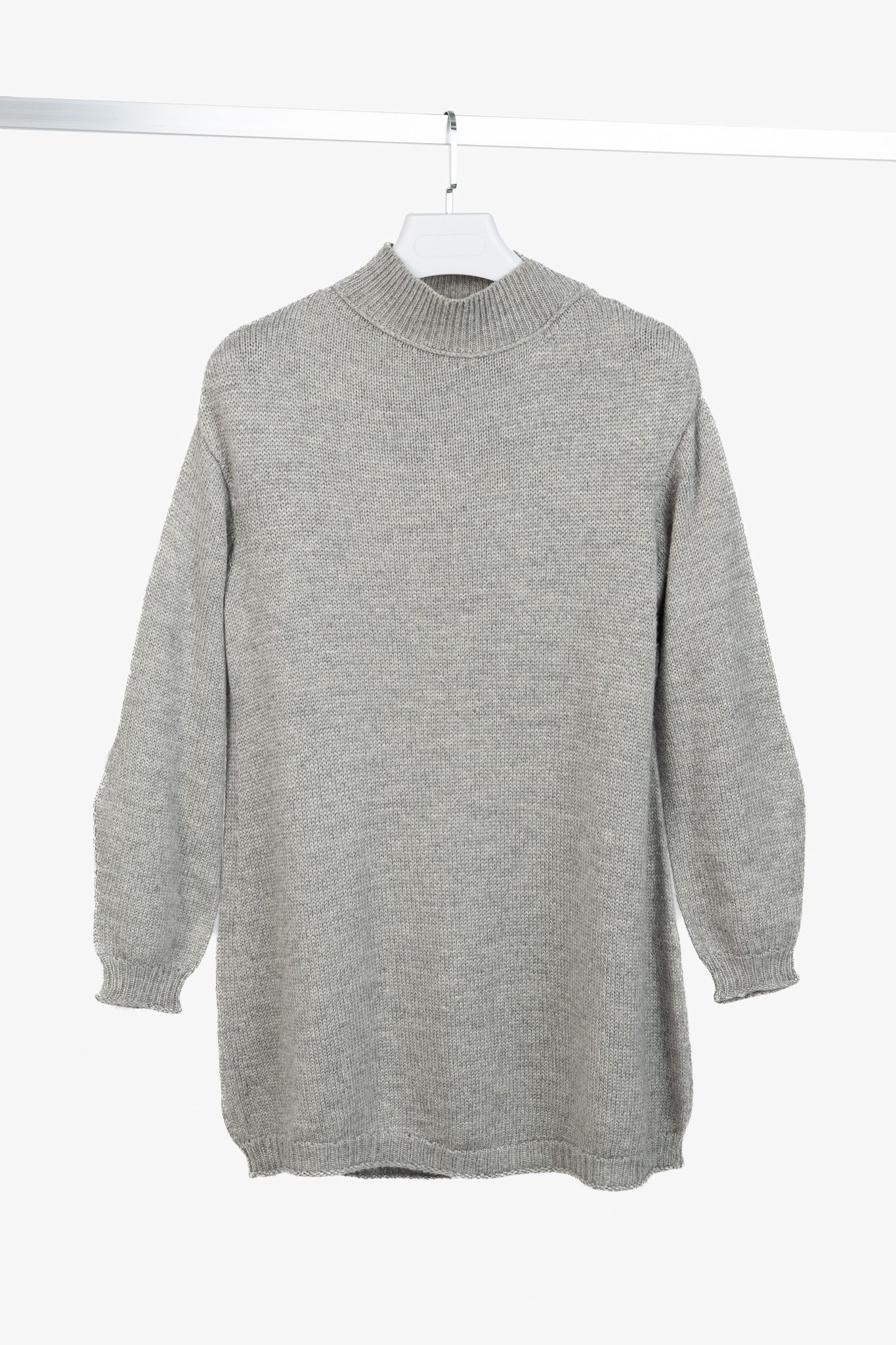 Marie Saint Pierre Marie Saint Pierre Grey Alpaca & Silk High-Neck Sweater Size S / US 4 / IT 40 - 1 Thumbnail