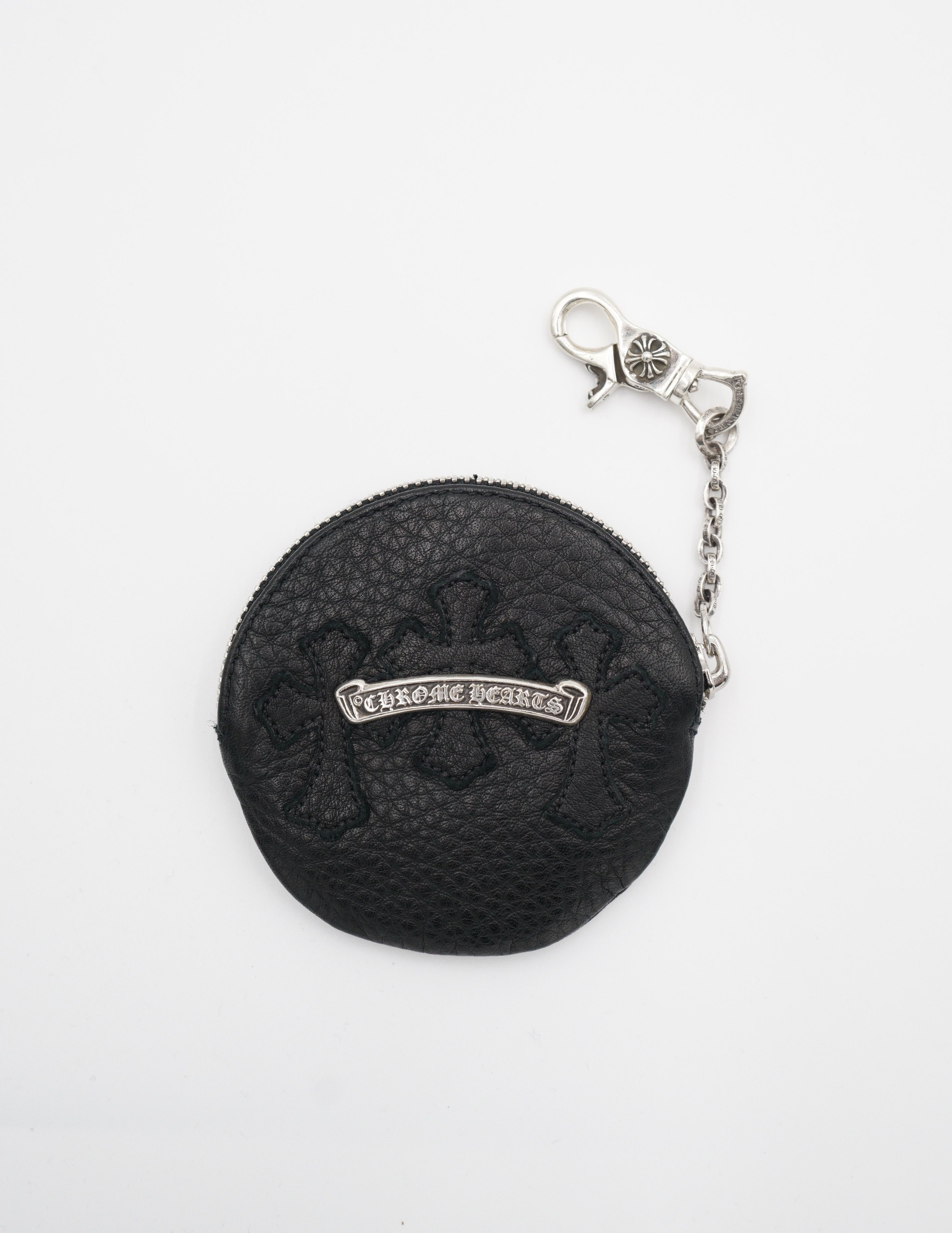 【正規品】Chrome Hearts COIN CASE ROUND ZIP CHROME HEARTS（クロムハーツ） COIN CASE ダガーラウンドジップレザー
