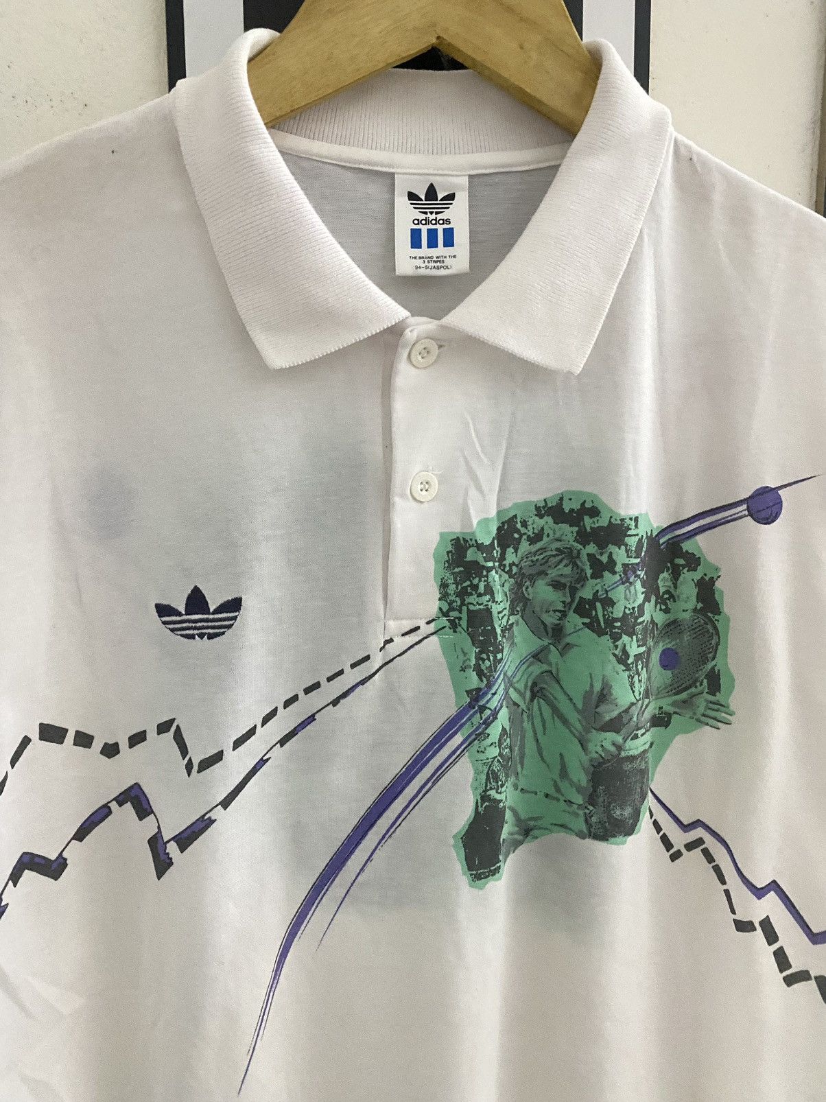 Adidas 80s Adidas Stefan Edberg Polo Shirt Size US L / EU 52-54 / 3 - 4 Thumbnail