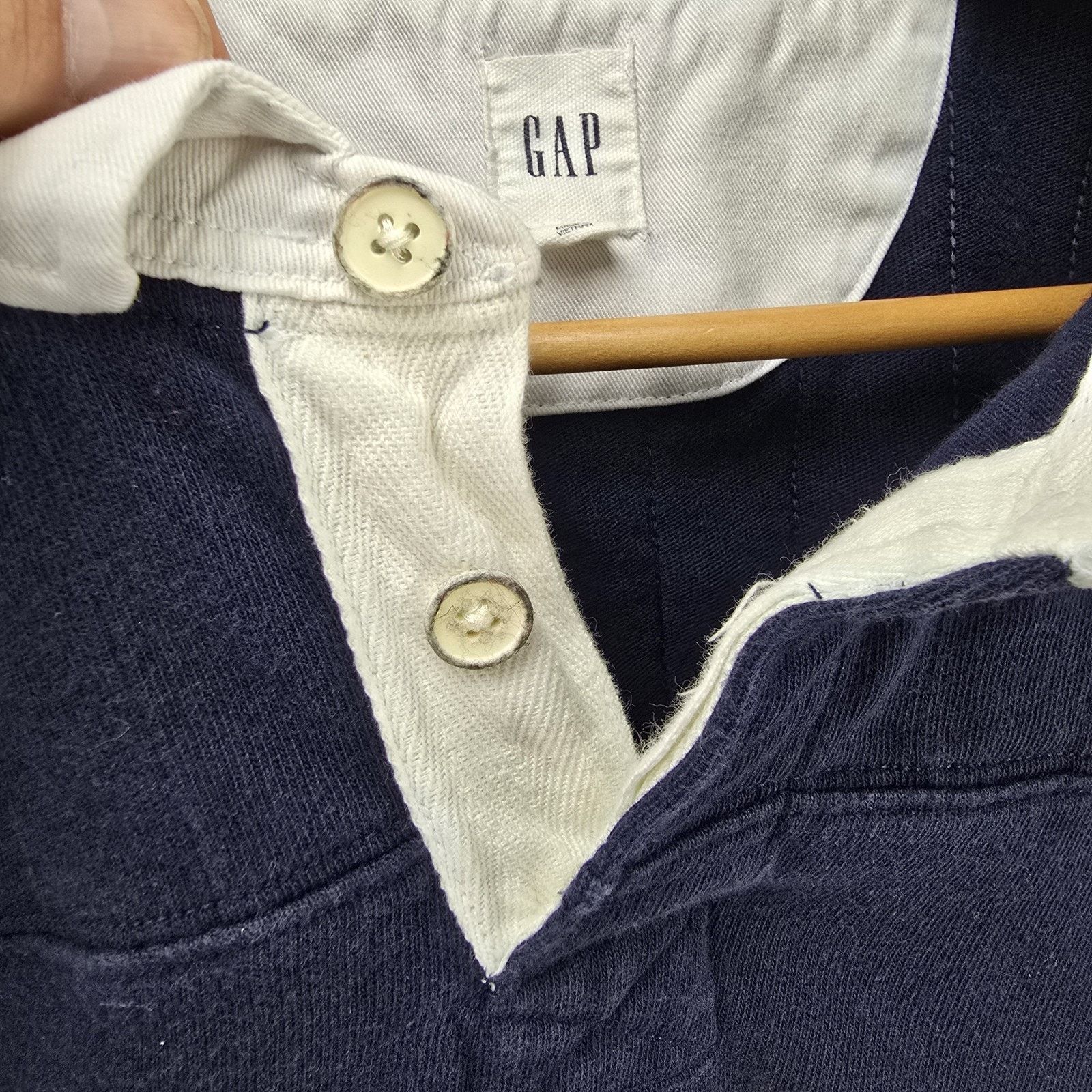 Gap Gap Rugby Polo Shirt Men XL Navy Blue Yellow Colorblock Size US XL / EU 56 / 4 - 5 Thumbnail