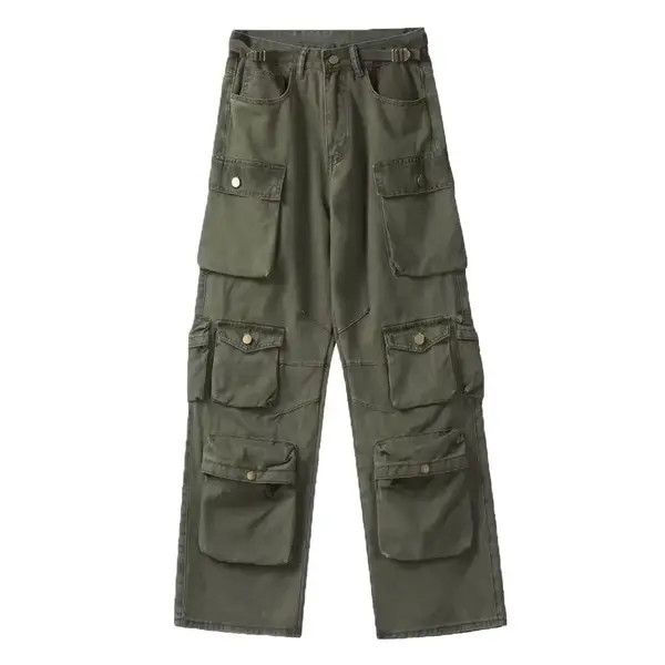 VIBE Cargo pants Multi-pockets Harajuku straight trousers Size US 32 / EU 48 - 6 Thumbnail