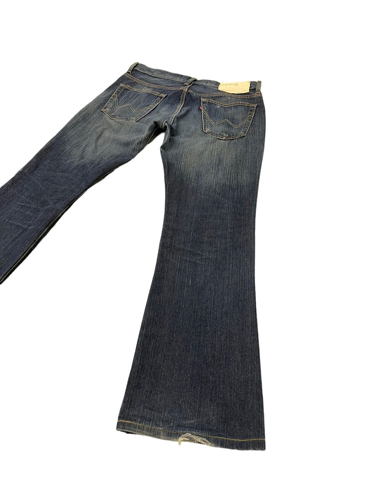 Japanese Brand Flare Jeans Edwin Japan Thrashed Distress Boot Cut 6🟦2 Size US 34 / EU 50 - 14 Thumbnail