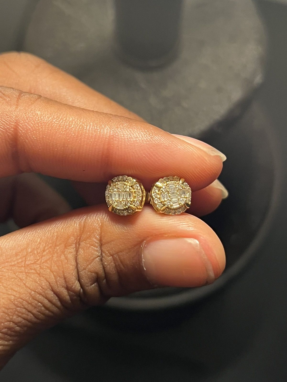 Designer × Jewelry Yellow Gold Baguette 9mm Earrings 0.69 CT Size ONE SIZE - 6 Thumbnail