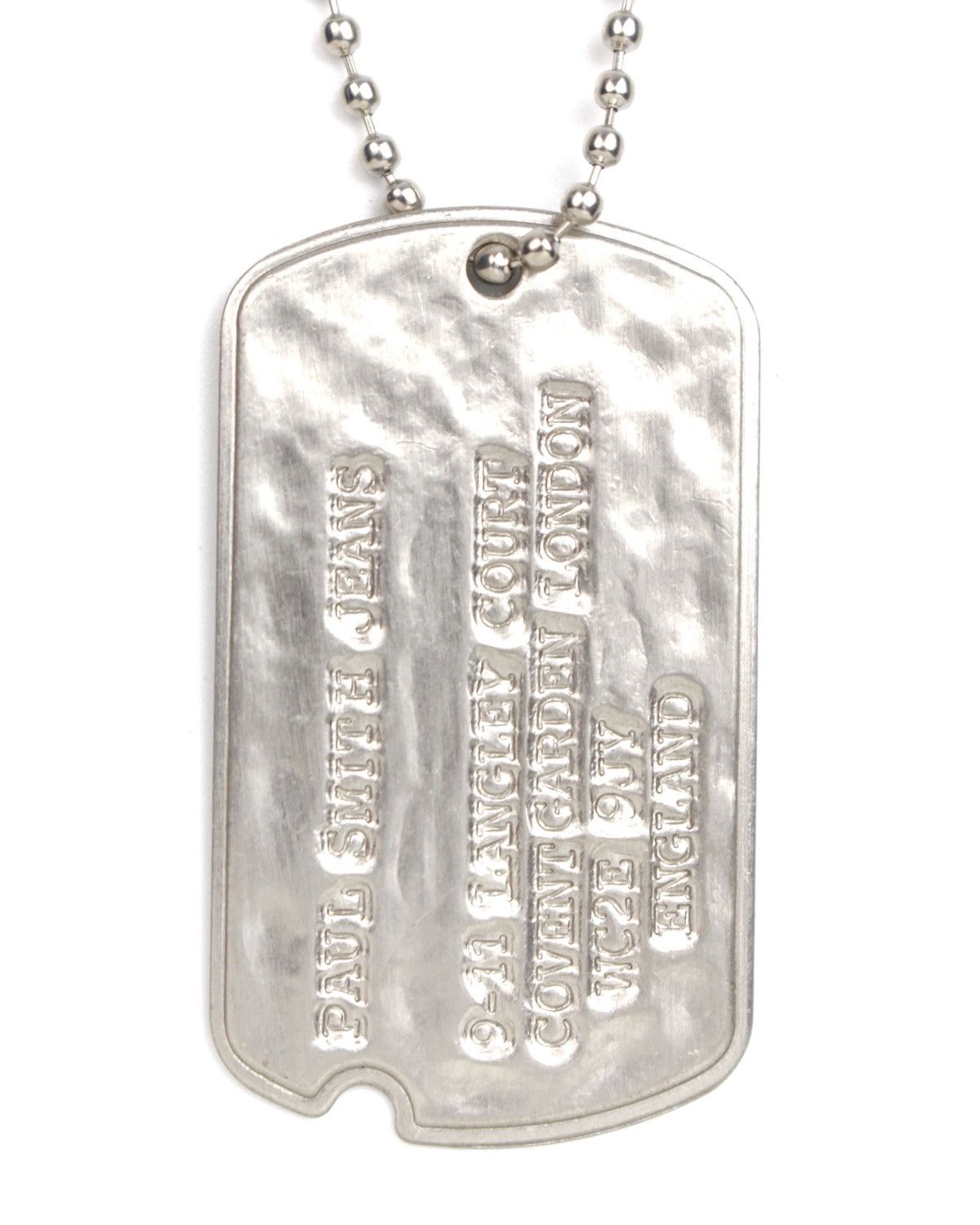 Paul Smith PAUL SMITH JEANS LONDON ADDRESS DOG TAG PENDANT NECKLACE Size ONE SIZE - 1 Thumbnail