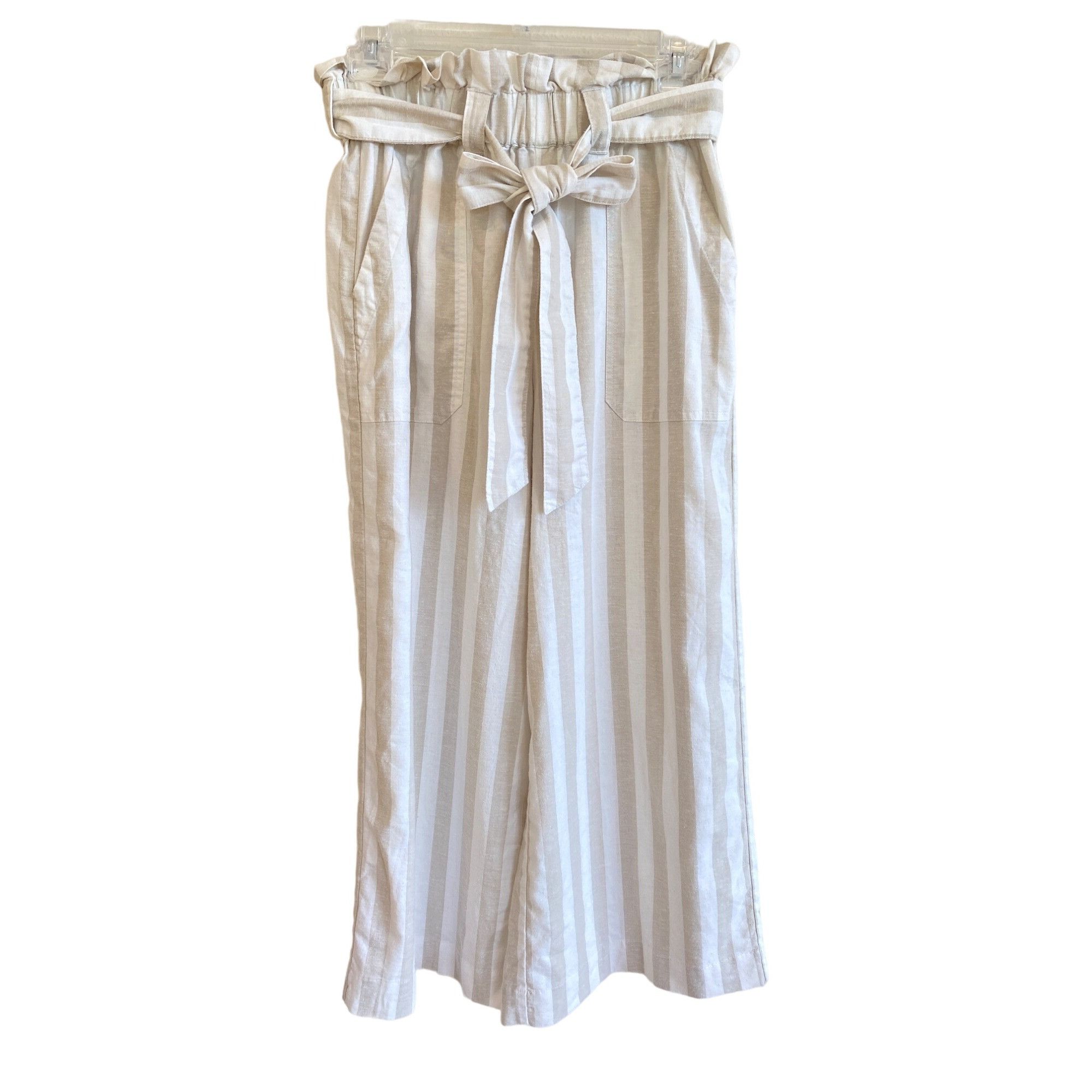 Marine Layer Marine Layer Caroline Pant Tan/White Stripe Small Wide Leg C Size 28" / US 6 / IT 42 - 9 Thumbnail