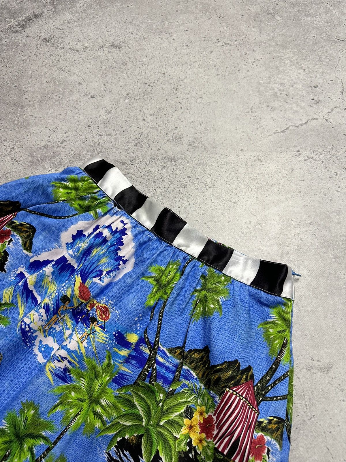 Vintage Stella Jean Gonna Lunga Tropical Print Blue Mid-Length Skirt Size 25" / US 0 / IT 36 - 13 Thumbnail