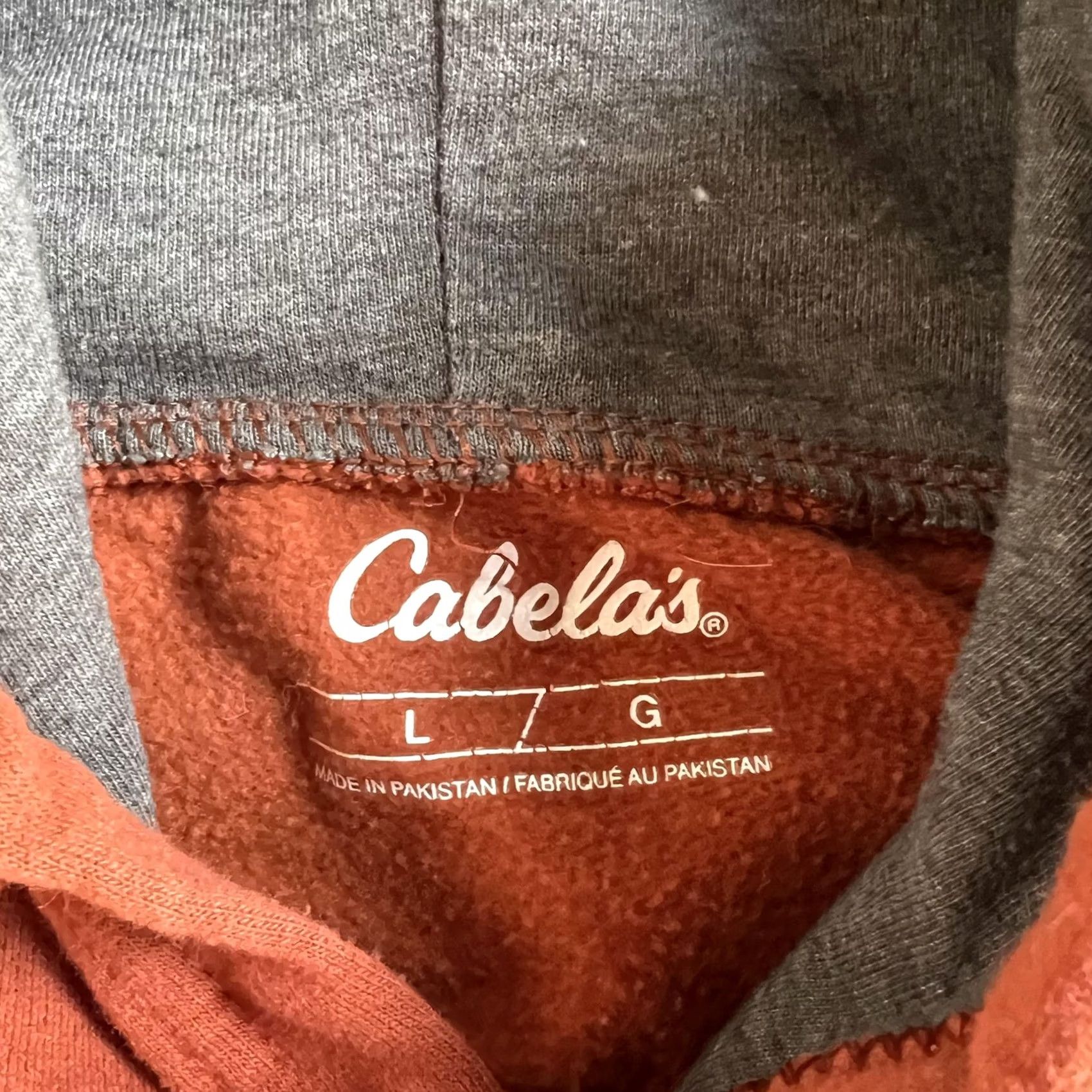 Vintage Cabela's Hoodie Mens L Orange Fleece Pullover Script Logo Sweatshirt Size US L / EU 52-54 / 3 - 3 Thumbnail