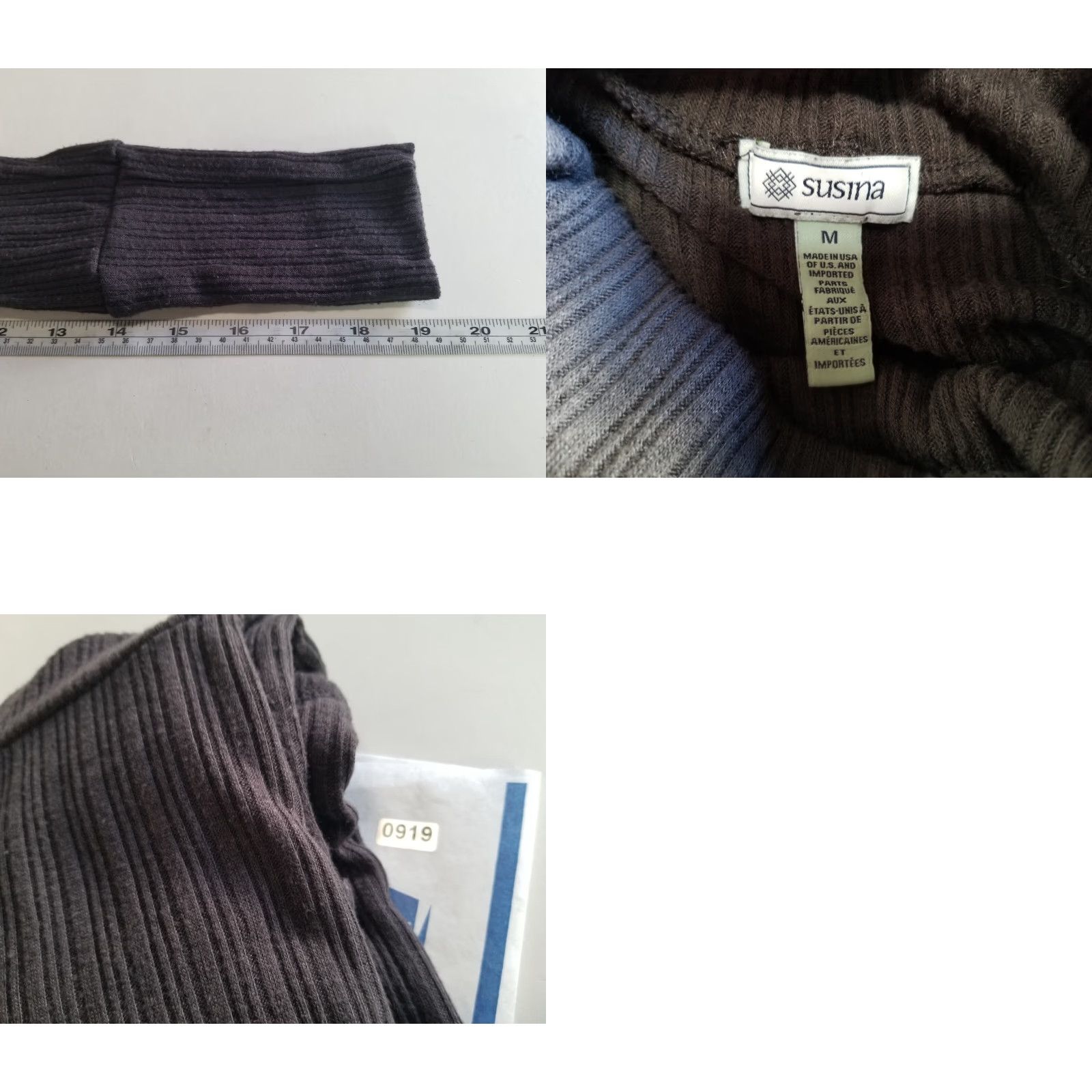 Vintage Susina Gray cowl neck tunic turtleneck sweater Size M Made In USA Long Sleeve Size M / US 6-8 / IT 42-44 - 8 Thumbnail