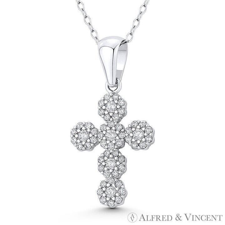 Other Modern Cross CZ Crystal Pendant in .925 Sterling Silver Size ONE SIZE - 1 Preview