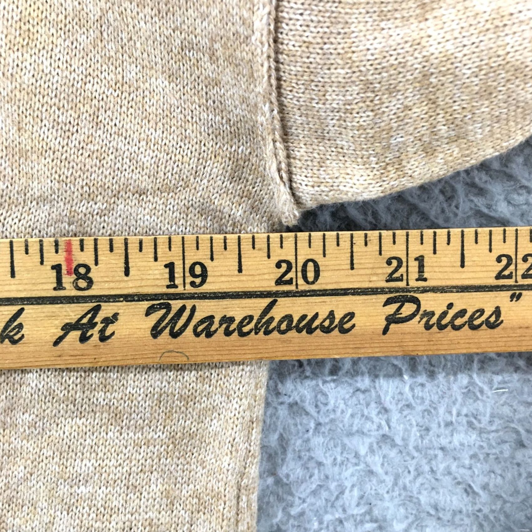 Vintage Knox Rose Vneck Sweater Womens S Beige Stars Polyester Long Sleeve Pullover Size S / US 4 / IT 40 - 4 Thumbnail