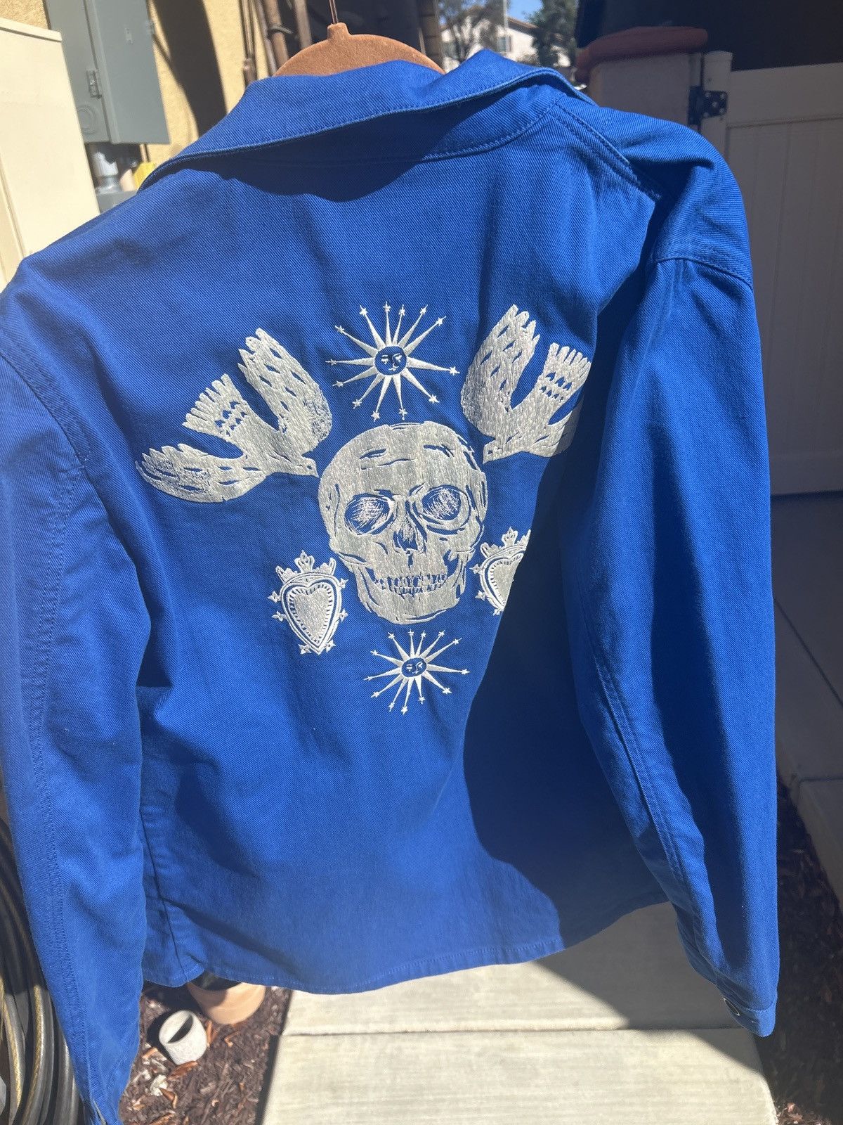 Alexander McQueen Alexander McQueen Royal Blue Denim Chore Jacket skull motif Size US M / EU 48-50 / 2 - 1 Thumbnail