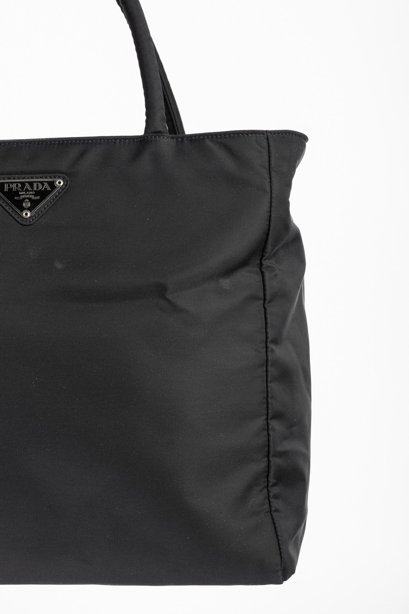Prada Prada Black Tessuto Nylon Logo-Plaque Tote Size ONE SIZE - 6 Thumbnail