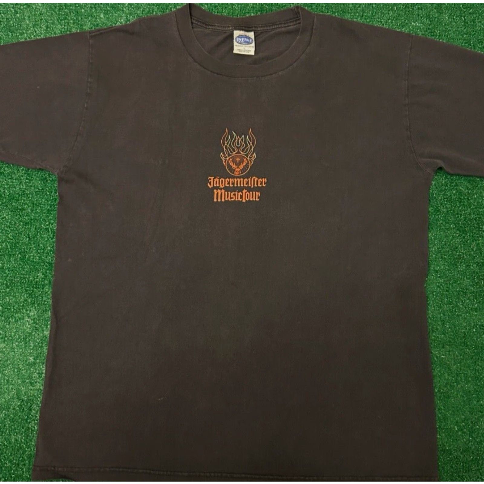 Logo 7 VINTAGE Jagermeister Music Tour 2004 Rock Flames Logo VTG Shirt Mens L Black Short Sleeve T-Shirt Logo 90s Y2K Bands Mens Size US L / EU 52-54 / 3 - 2 Thumbnail