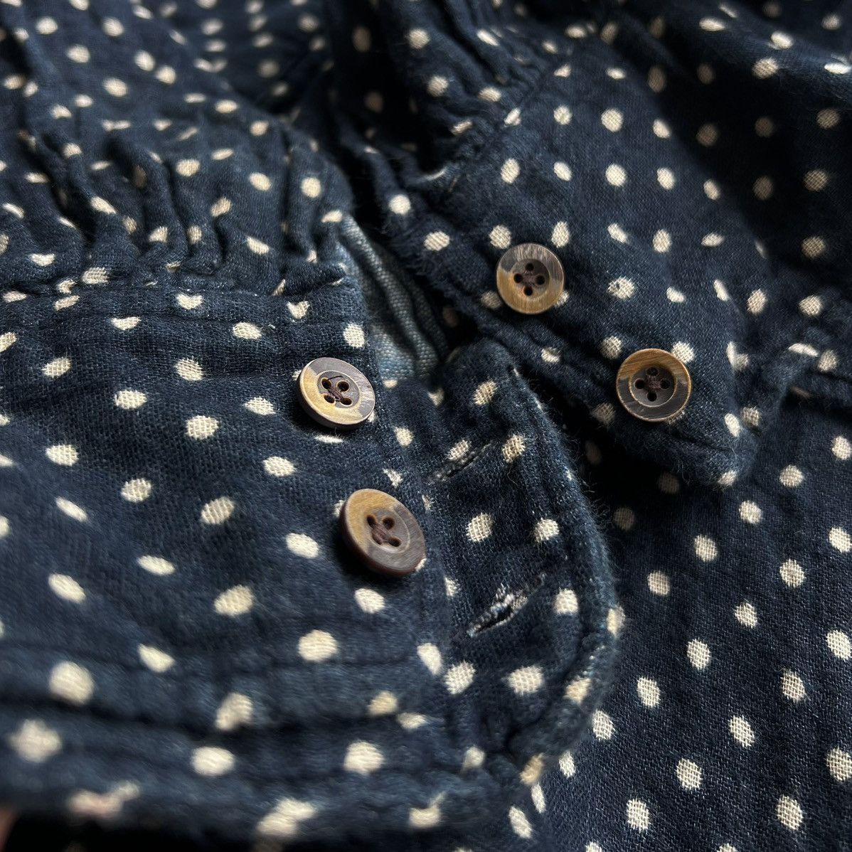 45rpm × Japanese Brand 45RPM POLKA-DOT INDIGO DRESS SHIRT Size M / US 6-8 / IT 42-44 - 9 Thumbnail