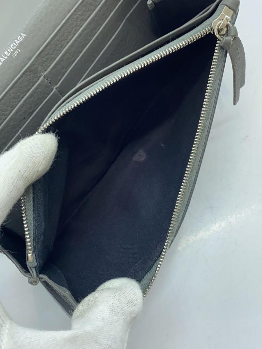 Balenciaga Balenciaga Paper Leather Long Wallet Grey Logo Size ONE SIZE - 5 Thumbnail