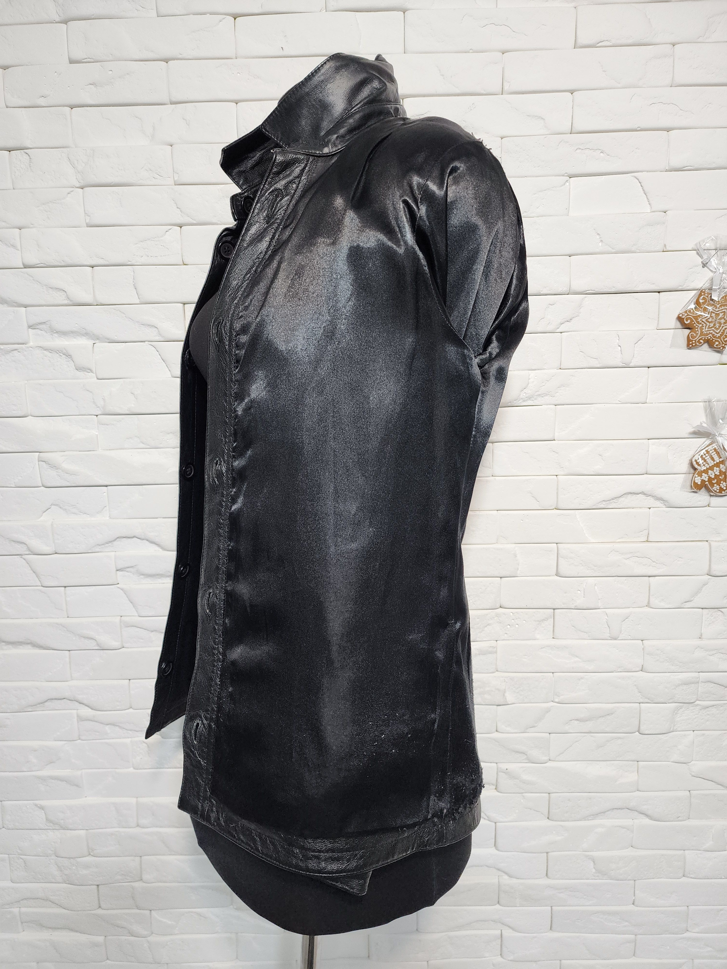 Other Women's Black Leather Jacket: Buttons Front Size M / US 6-8 / IT 42-44 - 9 Thumbnail